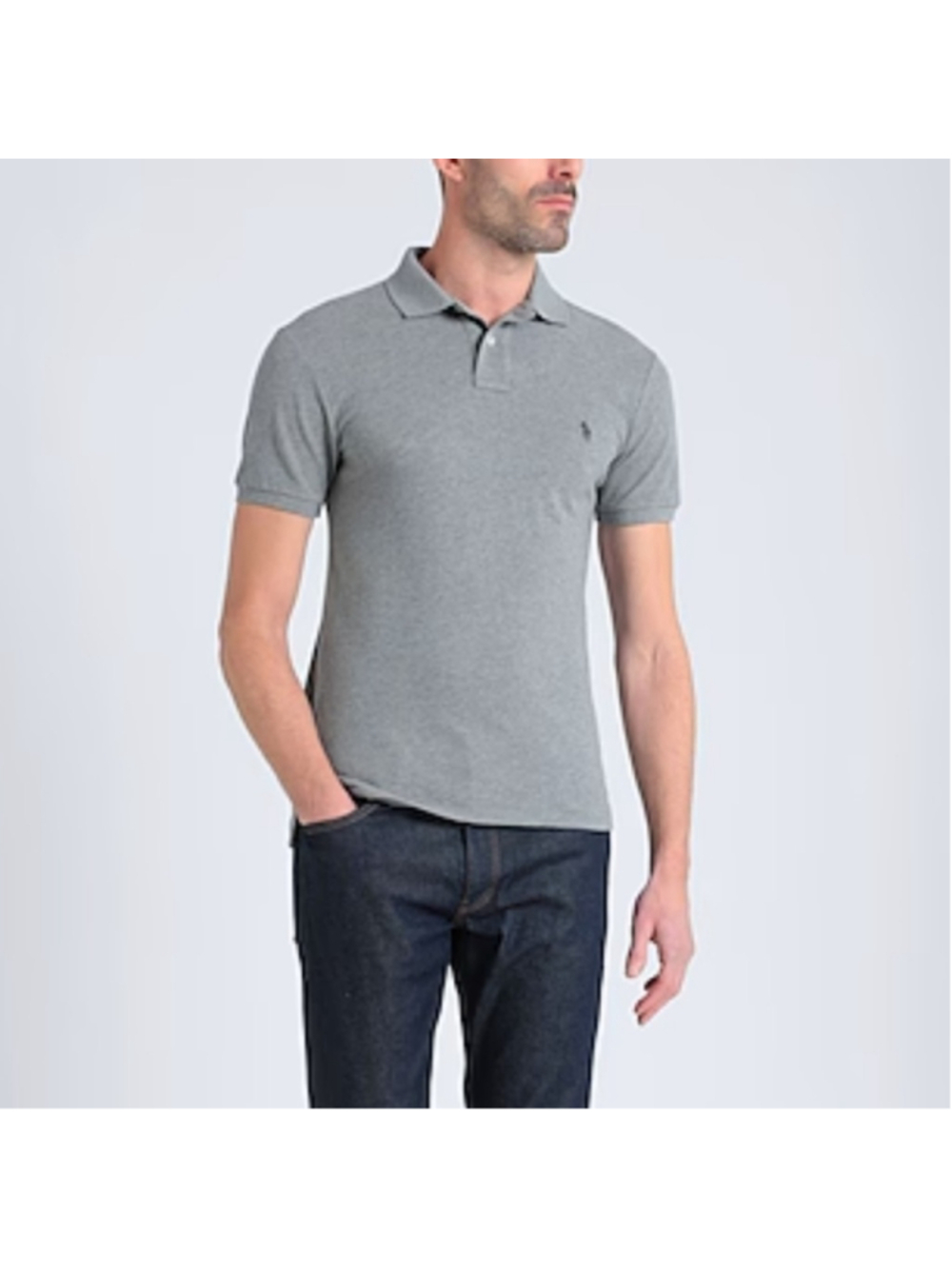 RALPH LAUREN MEN'S COSTUM FIT GRAY POLO GOLF SHIRT L